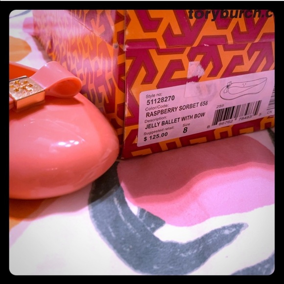 ⭐️HOST PICK⭐️Tory Burch Raspberry Sorbet Jelly Ballet Flats - Size 8 - Picture 8 of 8